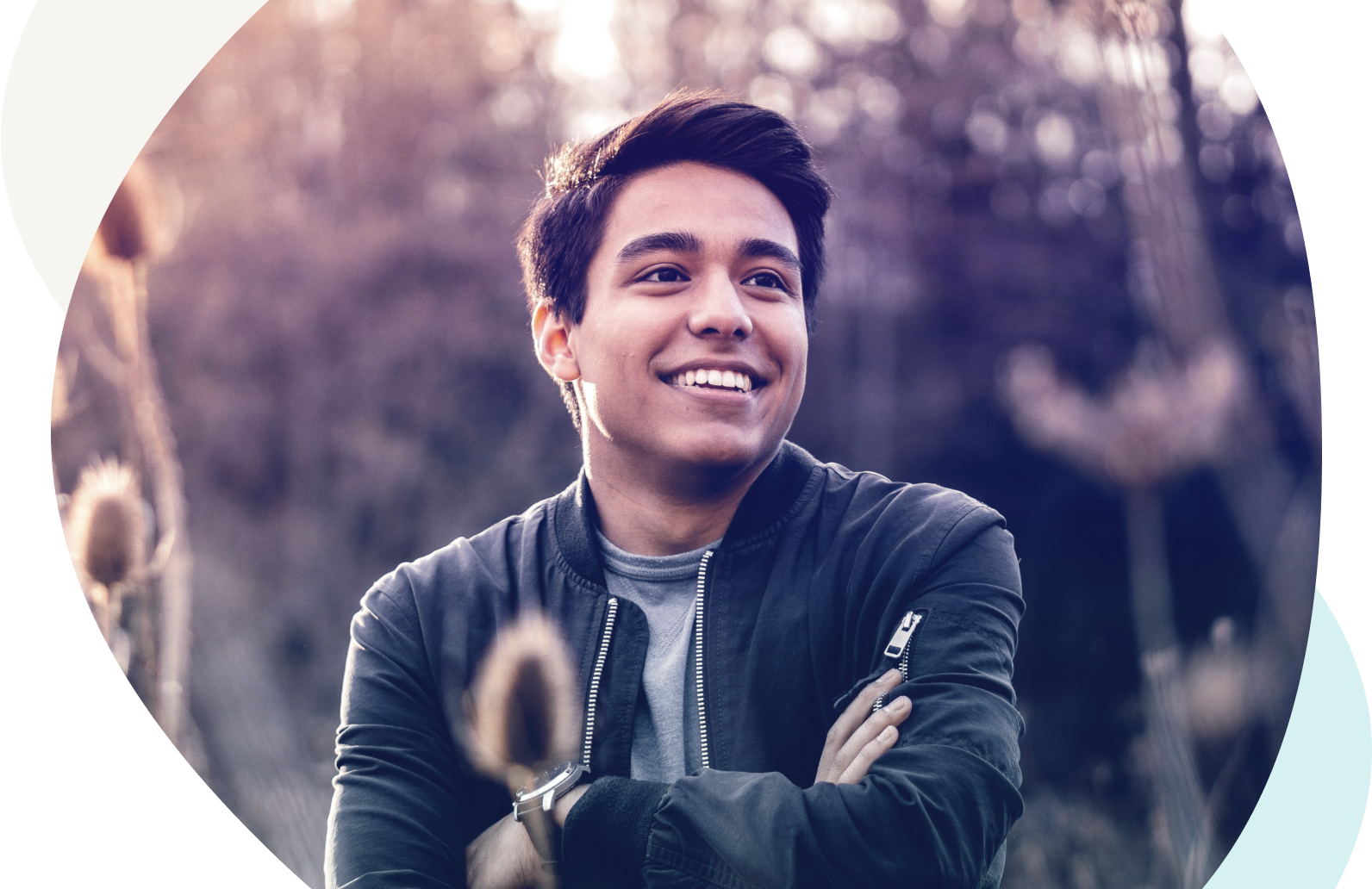 Man smiling outside