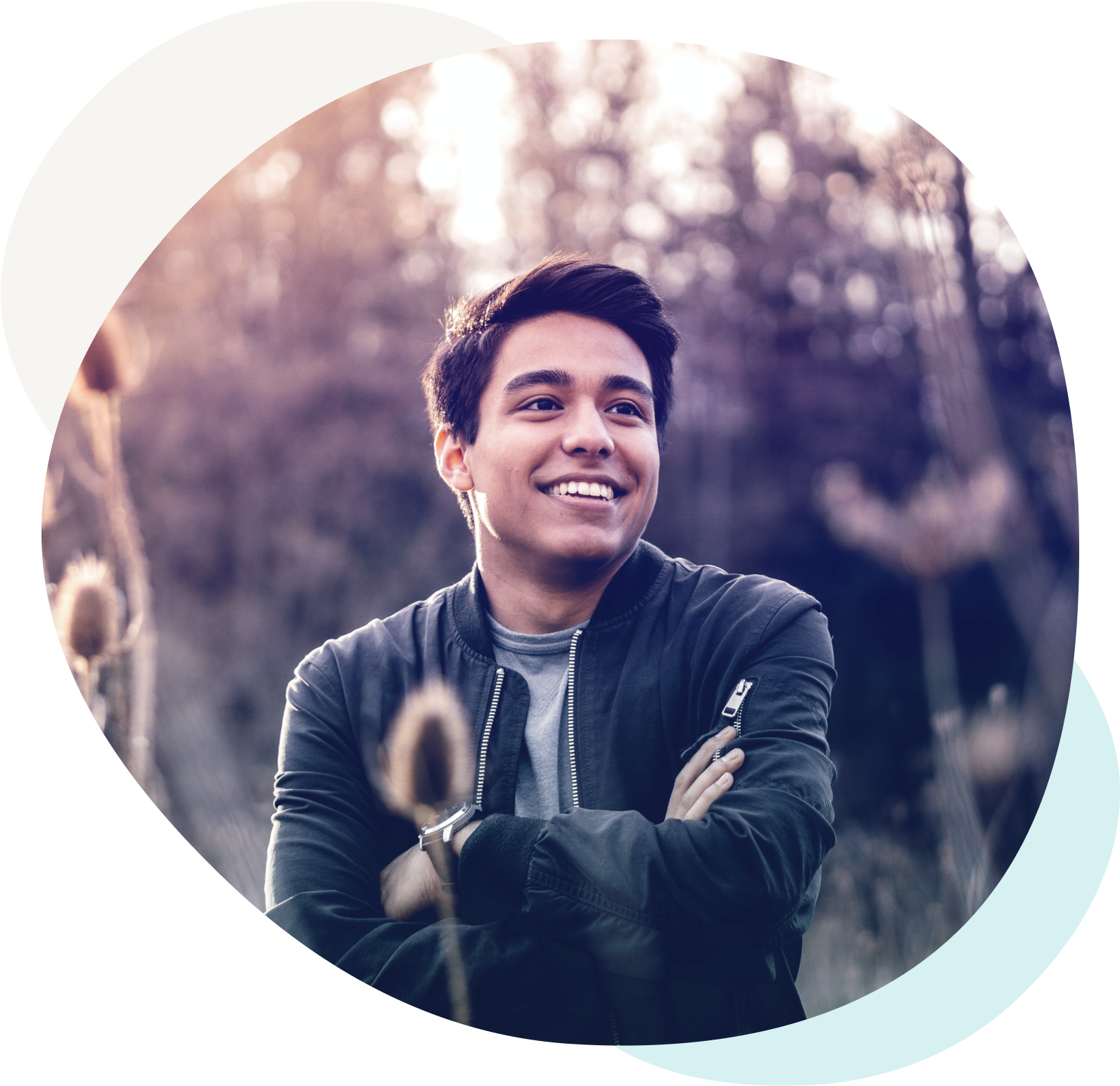 Man smiling outside