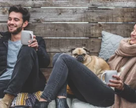Couple with dog